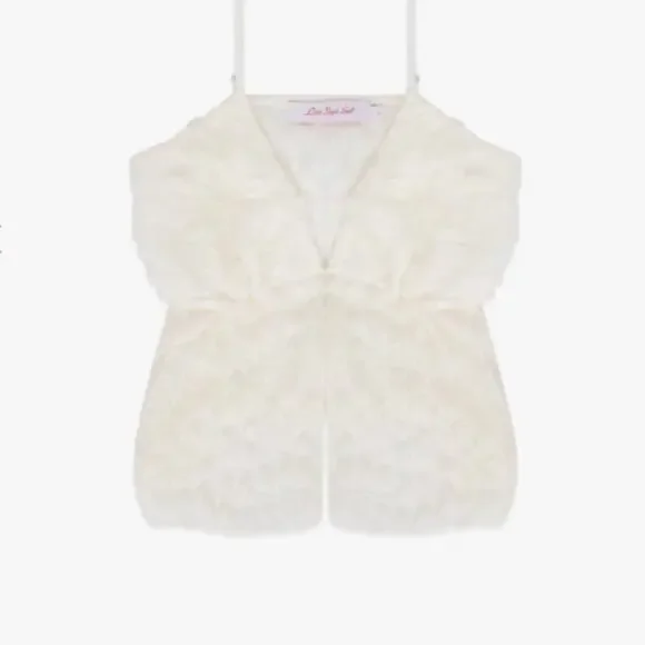 Lisa Say Gah Sz S Ivy Top Vanilla Ruffle Tank Top - Picture 2 of 16